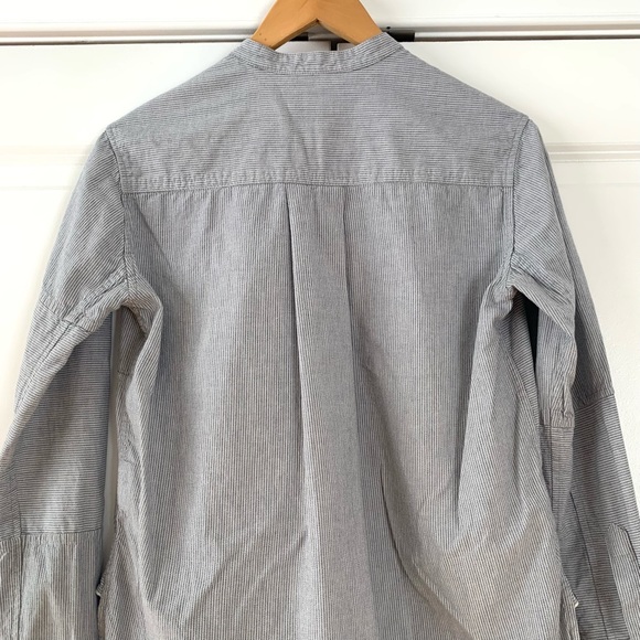 Billy Reid Sz XS Button Down Shirt Band Collar Patchwork Stripe Cotton Menswear - Picture 5 of 9